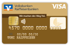 Kreditkarten Motiv "Gold" Visa Karte, Motiv "Gold"